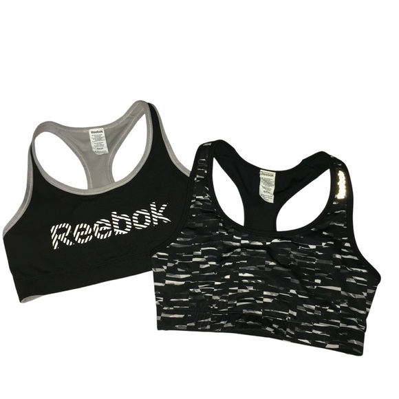 Reebok Other - (2) REEBOK Racerback Black Gray Sports Bras - Women’s Small